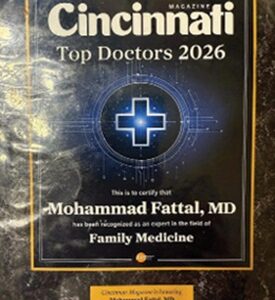 Woodcrest Nursing and Rehab Award given to Dr. Mohammad Fattal. Cincinnati Top Doctor of 2026